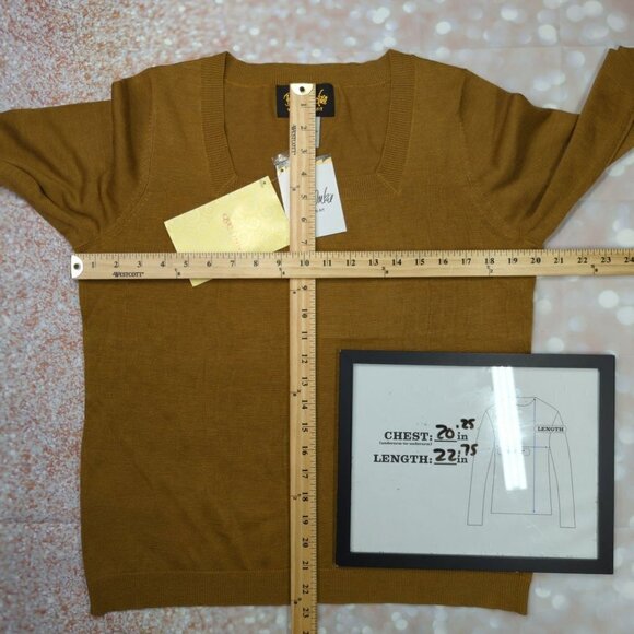 Bob Mackie Square Neck Short Sleeve Knit Top, Women's Medium - Picture 6 of 8